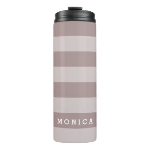 Personalized    Striped dusty plum Thermal Tumbler