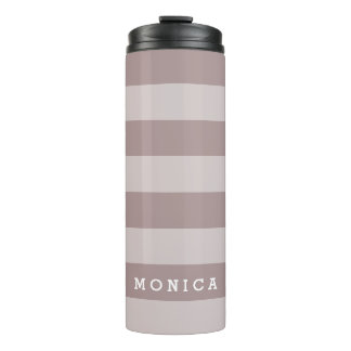Personalized | Striped dusty plum Thermal Tumbler