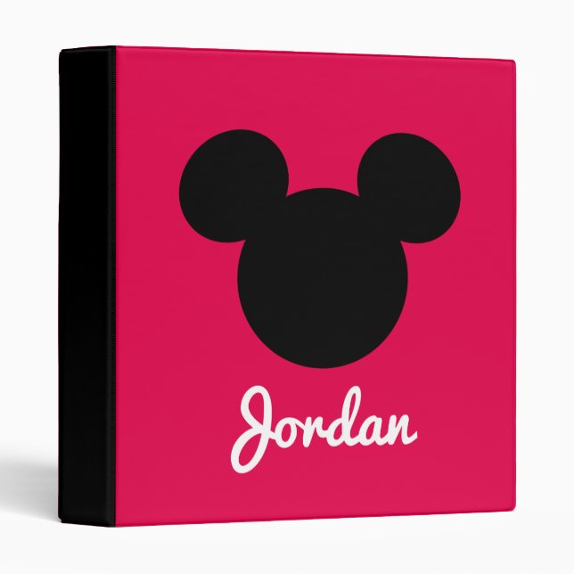 Personalized Striped Mickey Head Silhouette Binder (Front/Spine)
