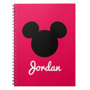 Personalized Striped Mickey Head Silhouette Notebook