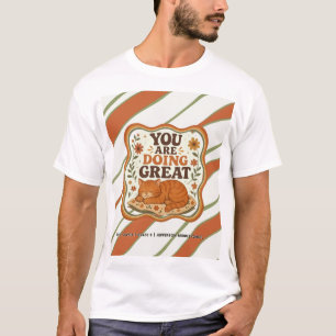 Personalized Striped Orange Cat Middle School Shir T-Shirt