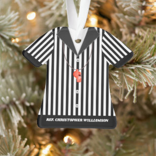 Personalized Striped Referee Shirt Ornament