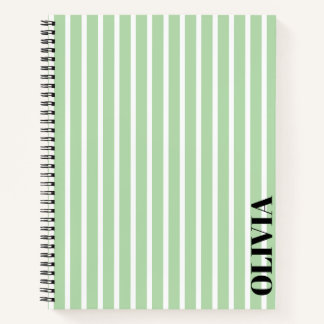 Personalized Striped Spiral Notebook