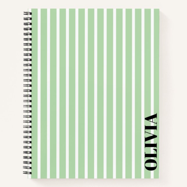 Personalized Striped Spiral Notebook (Front)