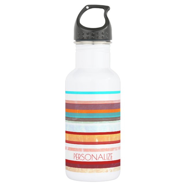 Personalized Stripes 532 Ml Water Bottle (Front)