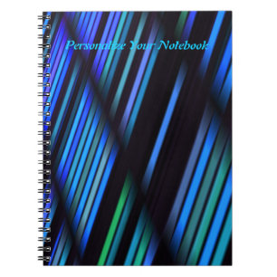 Personalized Stripes and Shadows in Blue Notebook