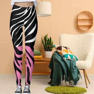 Personalized Stripes Big Cat Print Wild Animal Fun Leggings