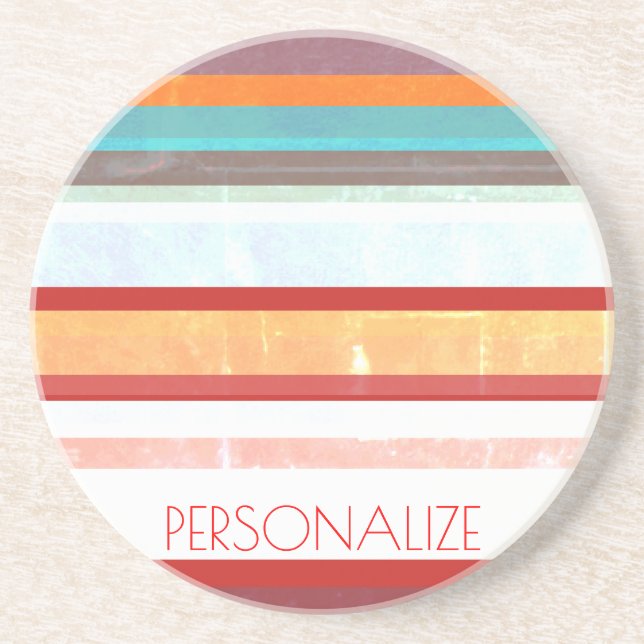 Personalized Stripes Coaster (Front)