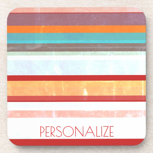 Personalized Stripes Coaster (Front)