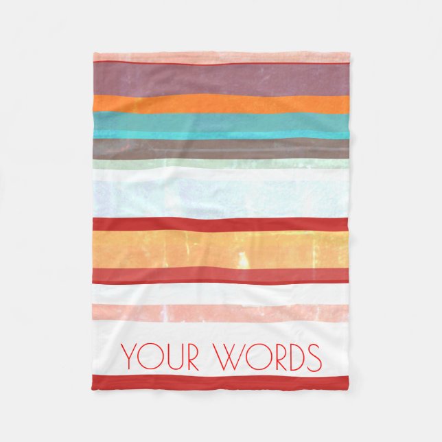 Personalized Stripes Fleece Blanket (Front)