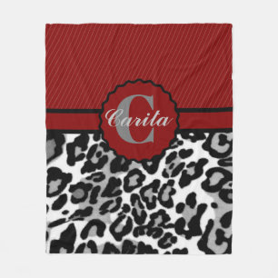 Personalized Stripes & Leopard Fleece Blanket