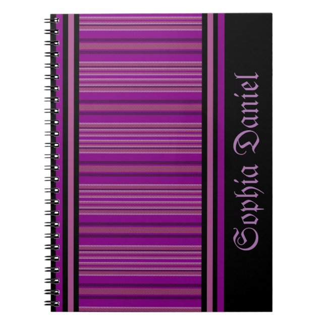 Personalized Stripes Pattern         Notebook (Front)