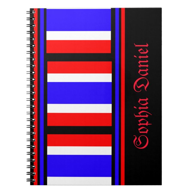Personalized Stripes Pattern         Notebook (Front)