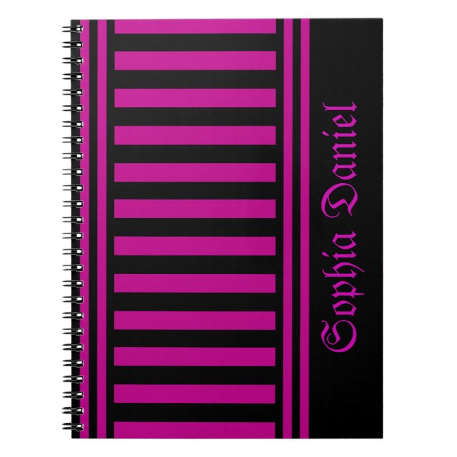 Personalized Stripes Pattern         Notebook (Front)