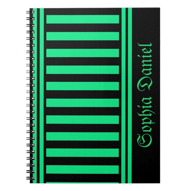 Personalized Stripes Pattern         Notebook (Front)