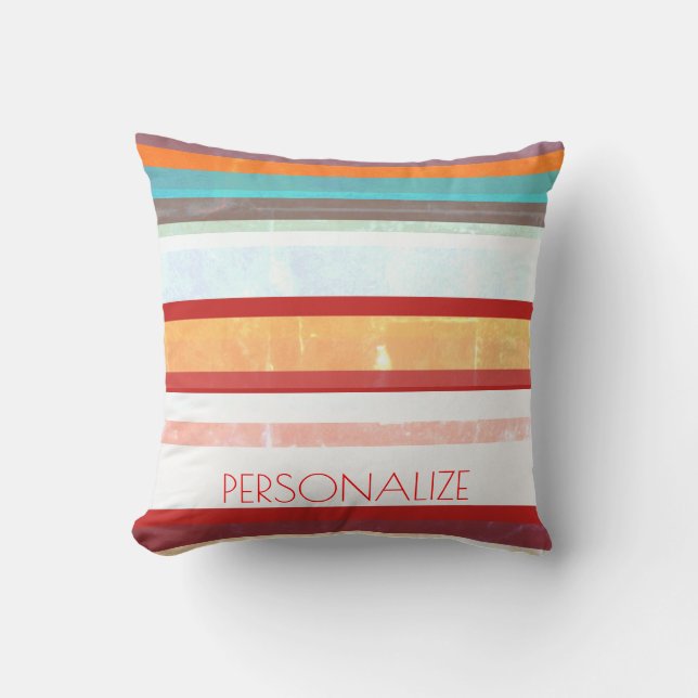 Personalized Stripes Throw Pillow (Front)