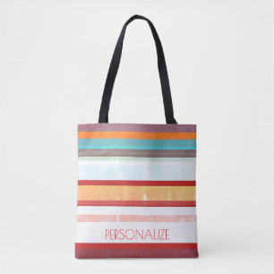 Personalized Stripes Tote Bag