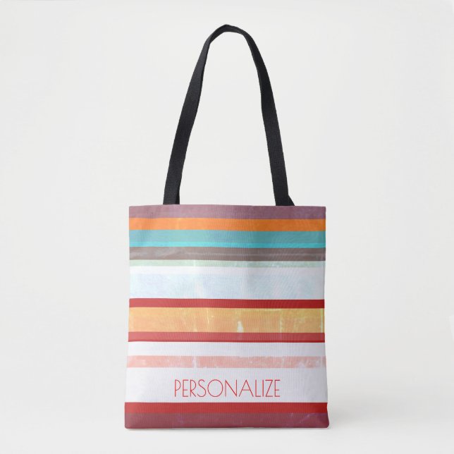 Personalized Stripes Tote Bag (Front)