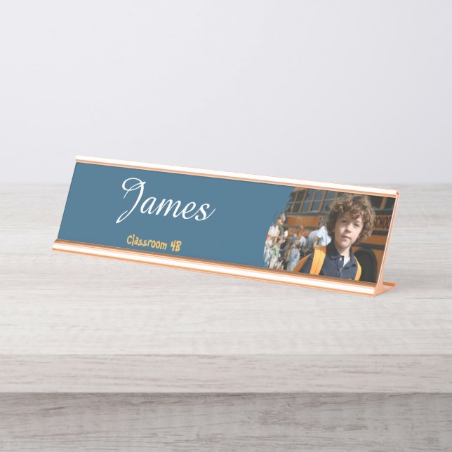 Personalized Student Desk Name Plate with Photo  (Front)