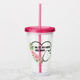 Personalized Student-Registered-Veteran Nurse Name Acrylic Tumbler