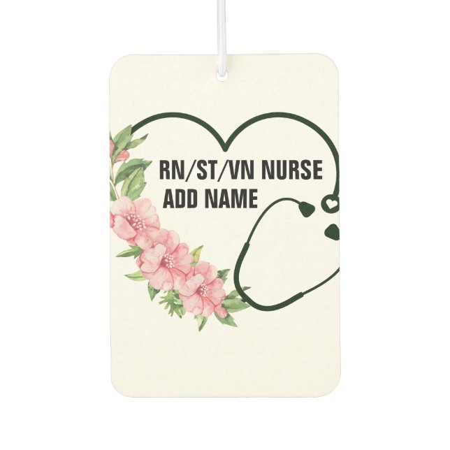 Personalized Student-Registered-Veteran Nurse Name Air Freshener (Front)