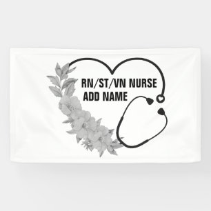 Personalized Student-Registered-Veteran Nurse Name Banner