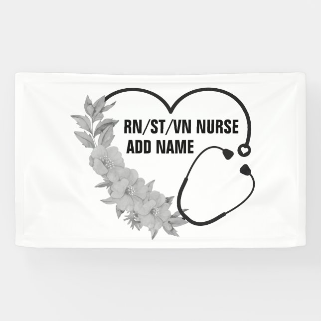 Personalized Student-Registered-Veteran Nurse Name Banner (Horizontal)