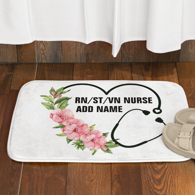 Personalized Student-Registered-Veteran Nurse Name Bath Mat (Creator Uploaded)