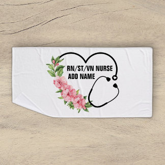 Personalized Student-Registered-Veteran Nurse Name Bath Towel