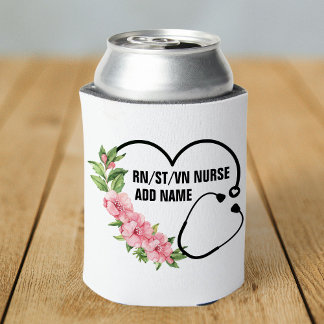 Personalized Student-Registered-Veteran Nurse Name Can Cooler