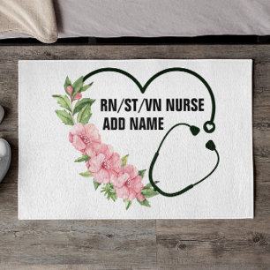 Personalized Student-Registered-Veteran Nurse Name Doormat