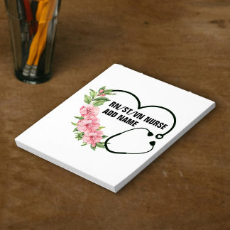 Personalized Student-Registered-Veteran Nurse Name Notepad