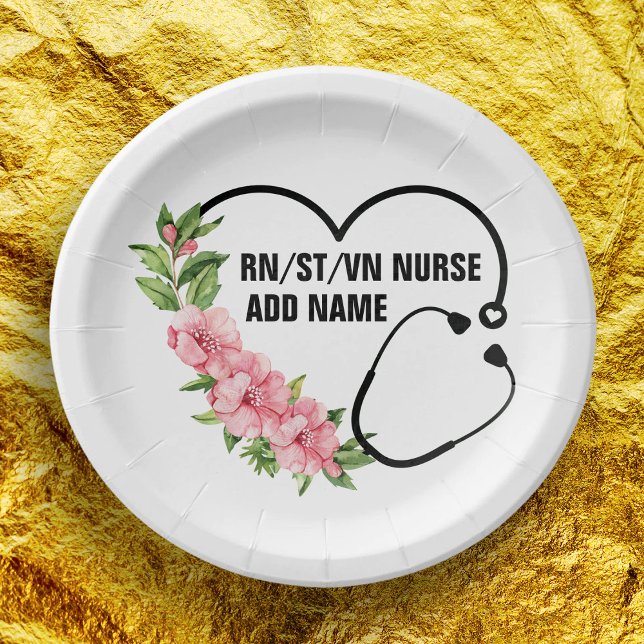 Personalized Student-Registered-Veteran Nurse Name Paper Plate (Creator Uploaded)