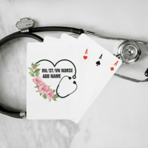 Personalized Student-Registered-Veteran Nurse Name Playing Cards