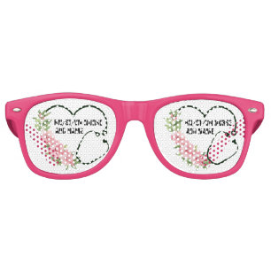 Personalized Student-Registered-Veteran Nurse Name Retro Sunglasses