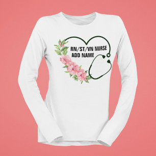 Personalized Student-Registered-Veteran Nurse Name T-Shirt