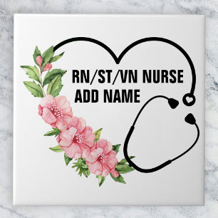 Personalized Student-Registered-Veteran Nurse Name Tile