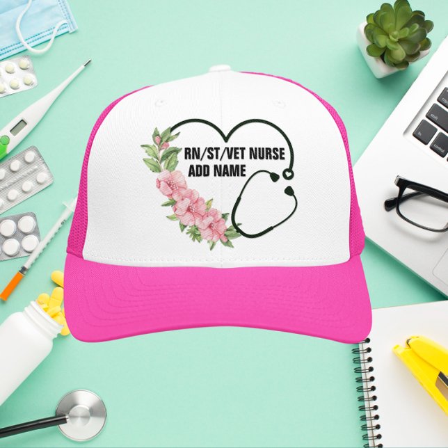 Personalized Student-Registered-Veteran Nurse Name Trucker Hat (Creator Uploaded)