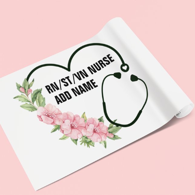 Personalized Student-Registered-Veteran Nurse Name Wrapping Paper (Creator Uploaded)