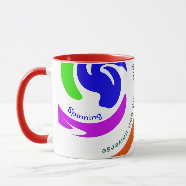 Personalized Stunning Coloured Abstract Swirl Art Mug (Left)