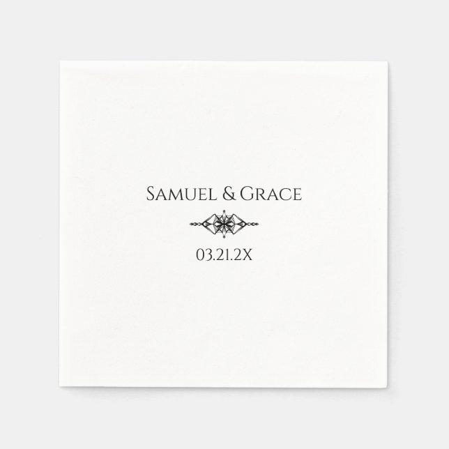 Personalized Stylish 60th Diamond Anniversary Napkin (Front)