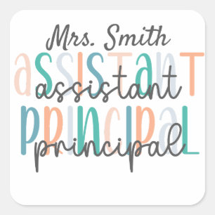 Personalized Stylish Assistant Principal  Square Sticker