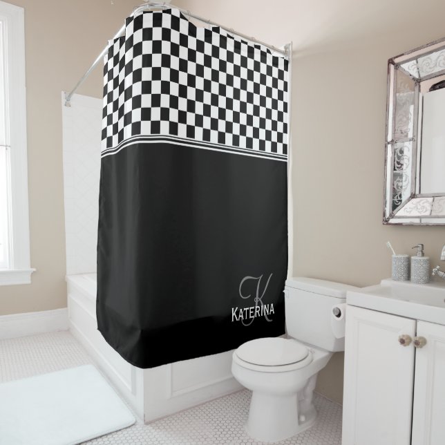 Personalized stylish black and white check (In Situ)