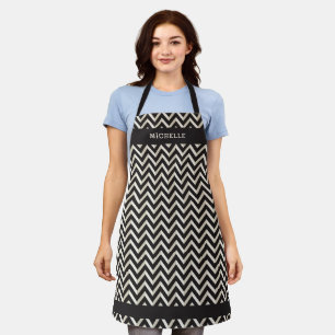 Personalized Stylish Black & White Pattern Apron