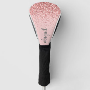 Personalized Stylish Blush Pink Glitter Golf Head Cover
