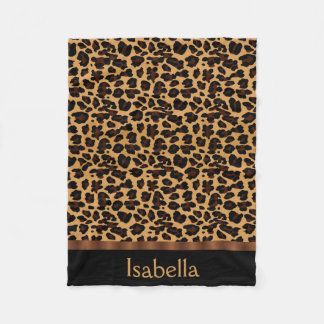 Personalized Stylish Chic Animal Leopard Print Fleece Blanket