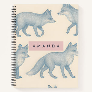 Personalized Stylish Fox Pattern Notebook
