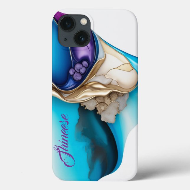 Personalized stylish in blue and gold Case-Mate iPhone case (Back)