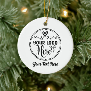 Personalized Stylish Logo Modern Custom Brand  Ceramic Ornament