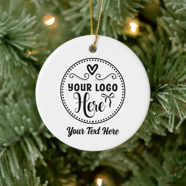 Personalized Stylish Logo Modern Custom Brand  Ceramic Ornament (Tree)